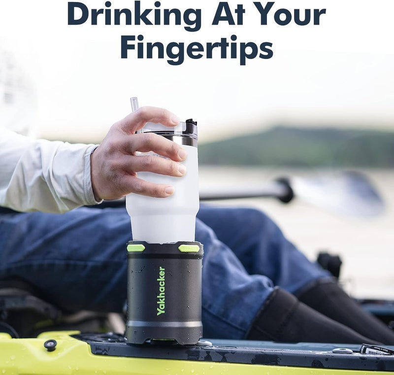 YAKHACKER Kayak Cup Holder with Rubber Tab - Multi-Functional and Anti-toppling Cup Holder for Kayak - Phone Holder, Drinks Holder, Fishing Tool, Kayak Track Mount Install - Image 2